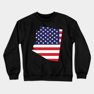 Arizona State Shape Flag Background Crewneck Sweatshirt